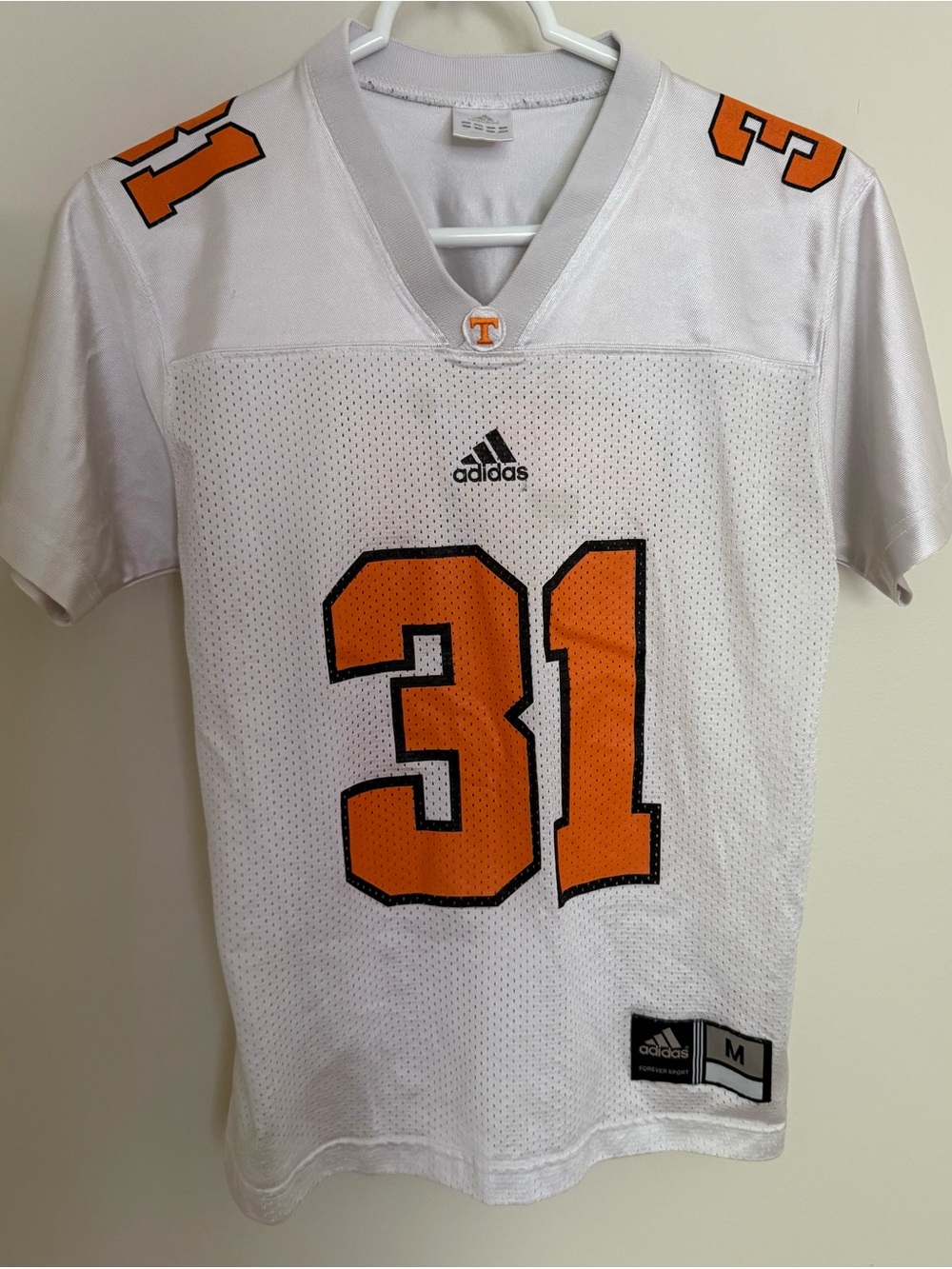 adidas youth White & Orange Football Jersey #31